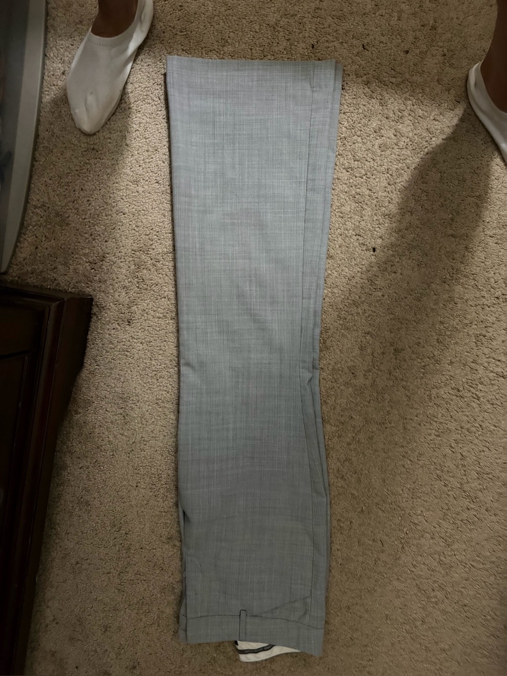 Light Gray Women's Dress Trousers - Tailored Straight Leg